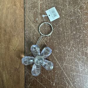 Ganz Wire and White Clear Crystal Hand crafted‎ Keychain NEW with tags